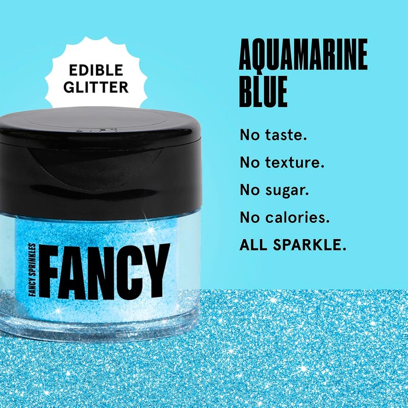 Fancy Sprinkles Aquamarine Blue Edible Glitter - Image 3